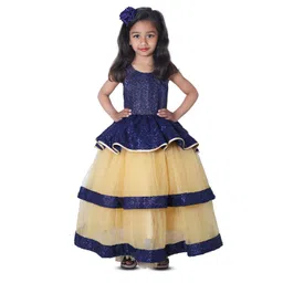 BAESD Girls Embellished Round Neck Net Fit and Flare Maxi Dress-picture-15