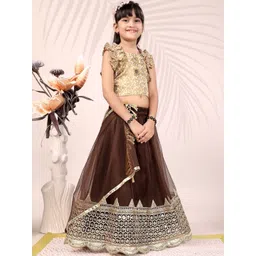 BAESD Girls Embellished Sequinned Ready to Wear Lehenga & Blouse With Dupatta-picture-32
