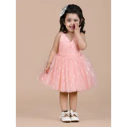 BAESD Girls Embellished Shoulder Strap Net Fit & Flare Dress-picture-21