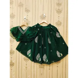 BAESD Girls Embellished Thread Work Ready to Wear Lehenga &-picture-20