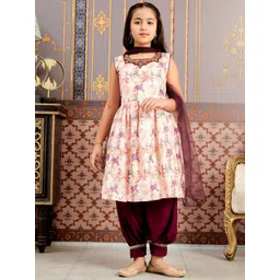 BAESD Girls Embroidered A-Line Thread Work Kurta With Patiala And Dupatta-picture-10