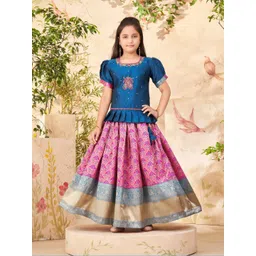 BAESD Girls Embroidered Beads and Stones Ready to Wear Lehenga & Blouse-picture-20