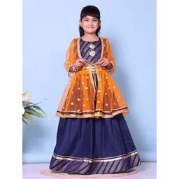 BAESD Girls Embroidered Mirror Work Ready to Wear Lehenga &-picture-15