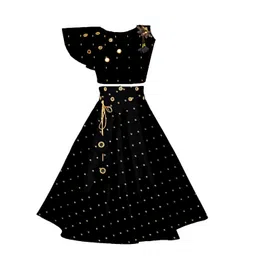 BAESD Girls Embroidered Mirror Work Ready to Wear Lehenga & Blouse-picture-46