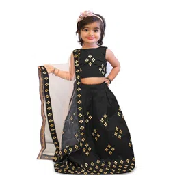 BAESD Girls Embroidered Mirror Work Ready to Wear Lehenga & Blouse With Dupatta-picture-24