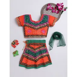 BAESD Girls Embroidered Mirror Work Ready to Wear Lehenga & Blouse With Dupatta-picture-23