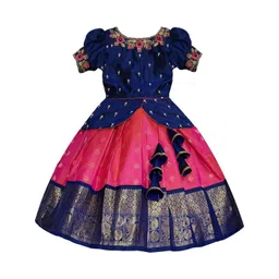 BAESD Girls Embroidered Puffed Sleeves Beads And Stones Ready to Wear Lehenga Choli-picture-13