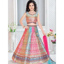 BAESD Girls Embroidered Ready to Wear Lehenga & Blouse With Dupatta-picture-36