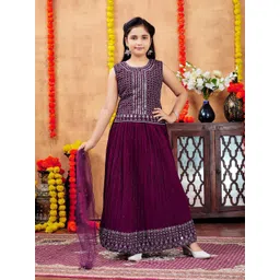 BAESD Girls Embroidered Ready to Wear Lehenga & Blouse With Dupatta-picture-30