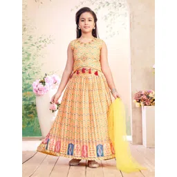 BAESD Girls Embroidered Ready to Wear Silk Lehenga & Blouse With Dupatta-picture-19