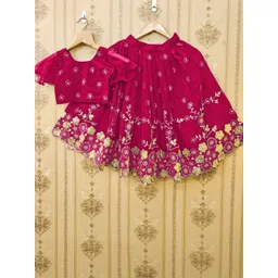 BAESD Girls Embroidered Sequinned Ready to Wear Lehenga &-picture-25