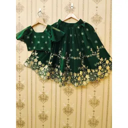 BAESD Girls Embroidered Sequinned Ready to Wear Lehenga &-picture-30