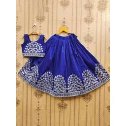BAESD Girls Embroidered Sequinned Ready to Wear Lehenga &-picture-27