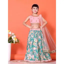 BAESD Girls Embroidered Sequinned Ready to Wear Lehenga & Blouse With Dupatta-picture-11