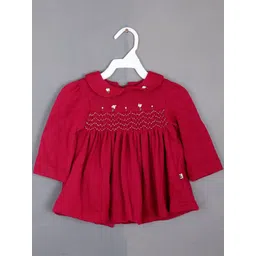 BAESD Girls Embroidered Smocked Detail Peter Pan Collar Cotton A-Line Dress-picture-29