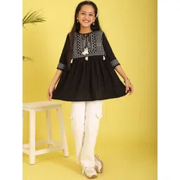 BAESD Girls Ethnic Motifs Embroidered Tie-Ups A-line Top-picture-24