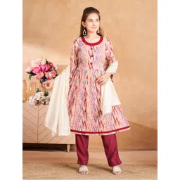 BAESD Girls Ethnic Motifs Printed Daily Cotton A-Line Kurta-picture-34
