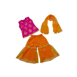 BAESD Girls Ethnic Motifs Printed Top With Sharara & Dupatta-picture-55