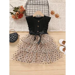 BAESD Girls Floral Dot Printed Bow Embellished Fit & Flare Dress-picture-26