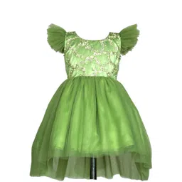 BAESD Girls Floral Embroidered Flutter Sleeves Gathered Fit & Flare Dress-picture-35