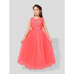 BAESD Girls Floral Embroidered Net Fit & Flare Maxi Dress-picture-23