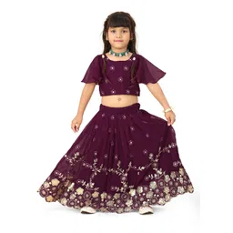 BAESD Girls Floral Embroidered Sequined Ready to Wear Lehenga & Choli-picture-34