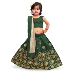 BAESD Girls Floral Embroidered Sequinned Ready to Wear Lehenga & Blouse With Dupatta-picture-53