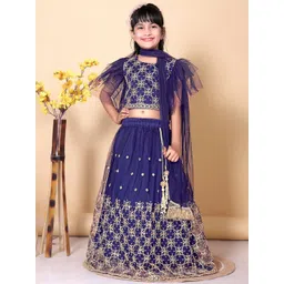BAESD Girls Floral Embroidered Sequinned Ready to Wear Lehenga & Blouse With Dupatta-picture-19