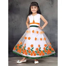 BAESD Girls Floral Embroidered Sleeveless Pure Cotton Maxi Dress-picture-31