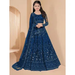 BAESD Girls Floral Embroidered Thread Work Semi-Stitched Lehenga Choli With Dupatta-picture-29