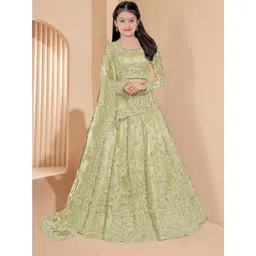 BAESD Girls Floral Embroidered Thread Work Semi-Stitched Lehenga Choli With Dupatta-picture-25