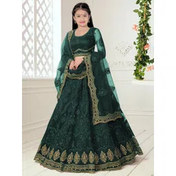 BAESD Girls Floral Embroidered Thread Work Semi-Stitched Lehenga Choli With Dupatta-picture-31