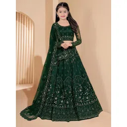 BAESD Girls Floral Embroidered Thread Work Semi-Stitched Lehenga Choli With Dupatta-picture-32