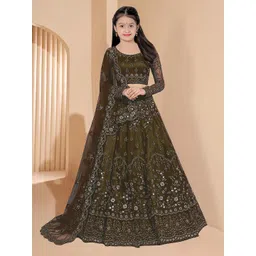 BAESD Girls Floral Embroidered Thread Work Semi-Stitched Lehenga Choli With Dupatta-picture-27