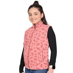 BAESD Girls Floral Fleece Lightweight Open Front Jacket image 3