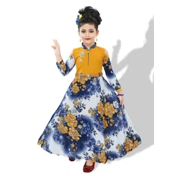 BAESD Girls Floral Print Satin Maxi Dress With Belt-image-34