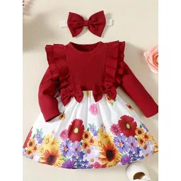 BAESD Girls Floral Printed A-Line Bow Dress-picture-27