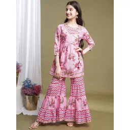 BAESD Girls Floral Printed Angrakha Kurta with Sharara-picture-57