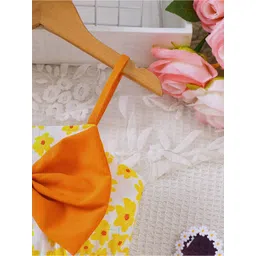 BAESD Girls Floral Printed Bow Detail Shoulder Straps Fit and Flare Dress image 2