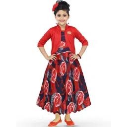BAESD Girls Floral Printed Fit & Flare Midi Dress With Shug-picture-42