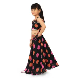 BAESD Girls Floral Printed Flared Sleeves Ready To Wear Lehenga Choli image 3