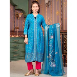 BAESD Girls Floral Printed Kurta With Palazzo And Dupatta-picture-51