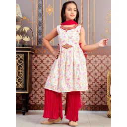BAESD Girls Floral Printed Kurta With Sharara And Dupatta-picture-23