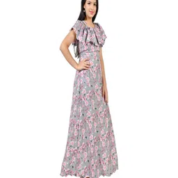BAESD Girls Floral Printed Off Shoulder Maxi Dress-picture-31