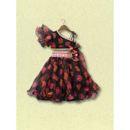 BAESD Girls Floral Printed One Shoulder Ready to Wear Lehenga & Top-picture-17