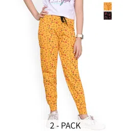 BAESD Girls Floral Printed Pack Of 2 Pure Cotton Joggers-picture-21