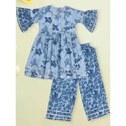 BAESD Girls Floral Printed Pure Cotton A-Line Kurta with Salwar-picture-32