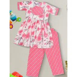 BAESD Girls Floral Printed Pure Cotton A-Line Kurta with Salwar-picture-33