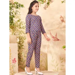 BAESD Girls Floral Printed Pure Cotton Top With Trousers-picture-13