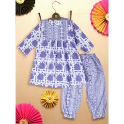 BAESD Girls Floral Printed Regular Pure Cotton A-Line Kurta With Salwar-picture-17